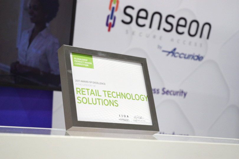 Global Shop Product Design Competition Senseon wins 2017 award of excellence in retail at Globalshop 2017